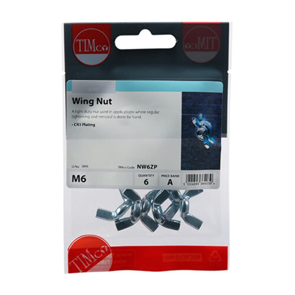 Wing Nuts - Zinc 6mm