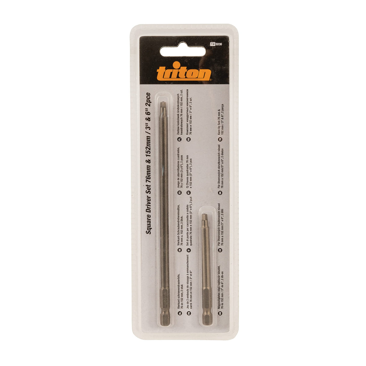 Triton Square Driver Set 76mm & 152mm / 3" & 6" 2pce TWSD36 (394952), Silver