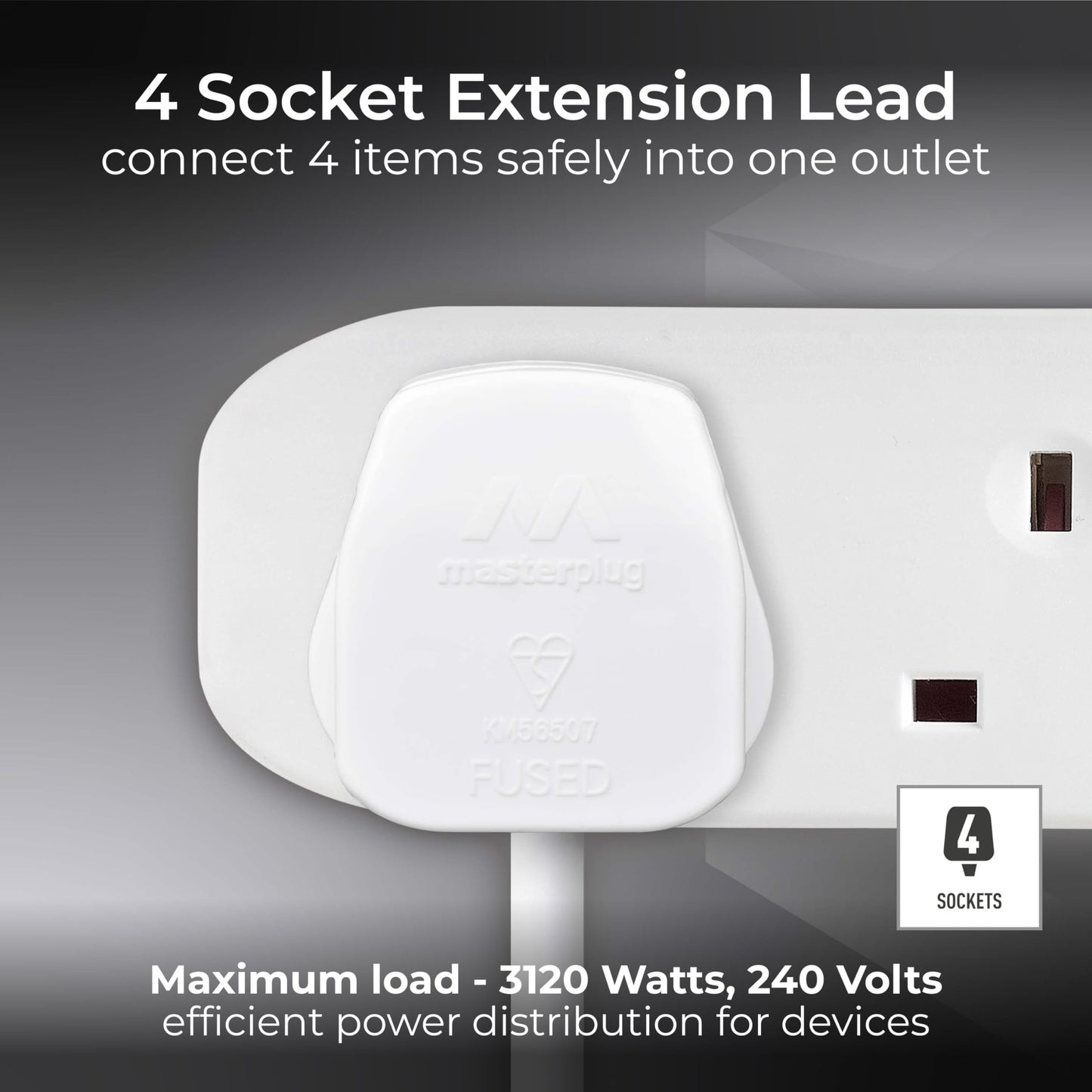 Masterplug Socket Extension Lead