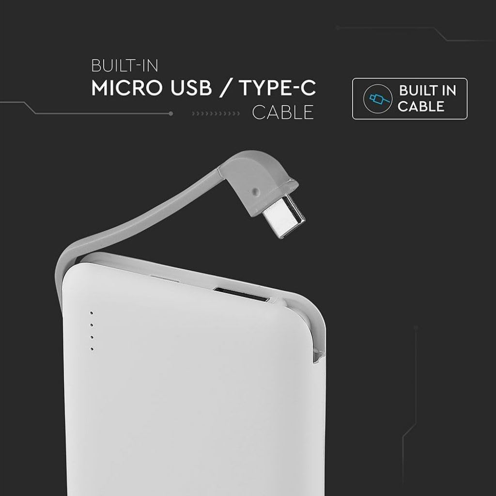 V-tac VT-3510 Compacte powerbank - 5.000 mAh - wit