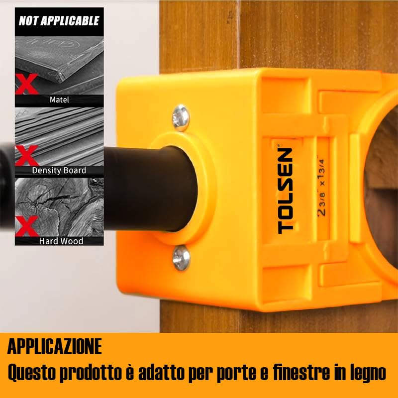 Tolsen Door Lock Installation Kit, Yellow, Set of 25 Pieces