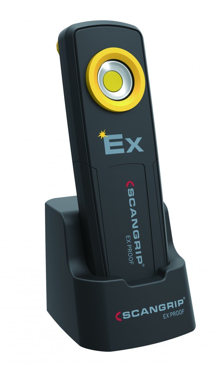 Scangrip 03.5600 UNI-EX Explosion-proof Handheld Battery Work Light with Charging Station