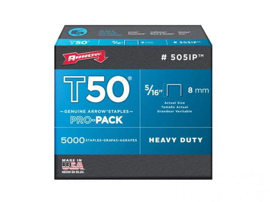 Arrow T50 Staples Box 5000 8mm - 5/16in