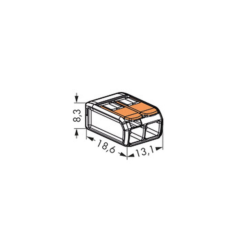 20 x Wago Compact Connecting Clamps with Operating Lever, 2 Way, 221-412, Lever Clamp, Box Clamp