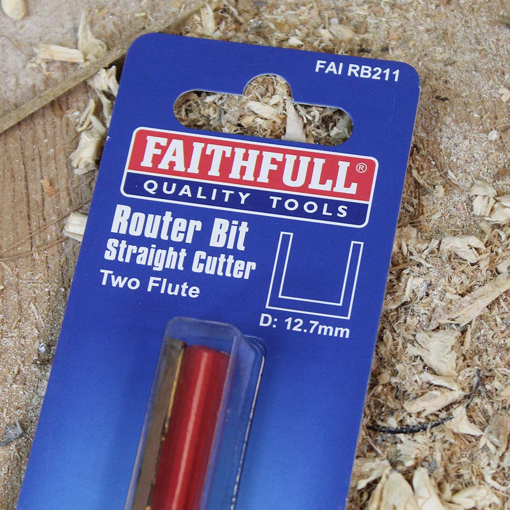 Faithfull FAIRB211 Router Bit TC Two Flute 1/2in 12.7mm x 50mm