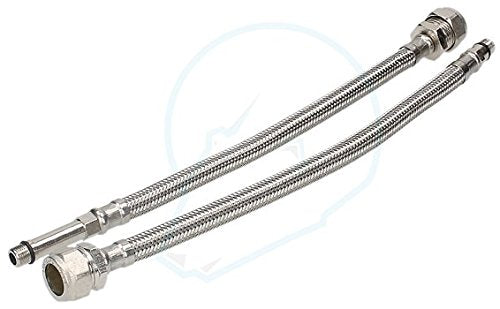 Compression 15mm x 10mm Monobloc Flexible Tap Connectors (Pair)