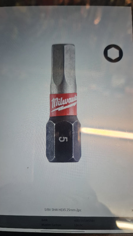 Milwaukee s/bit shw hex 5mm 25mm 2pc