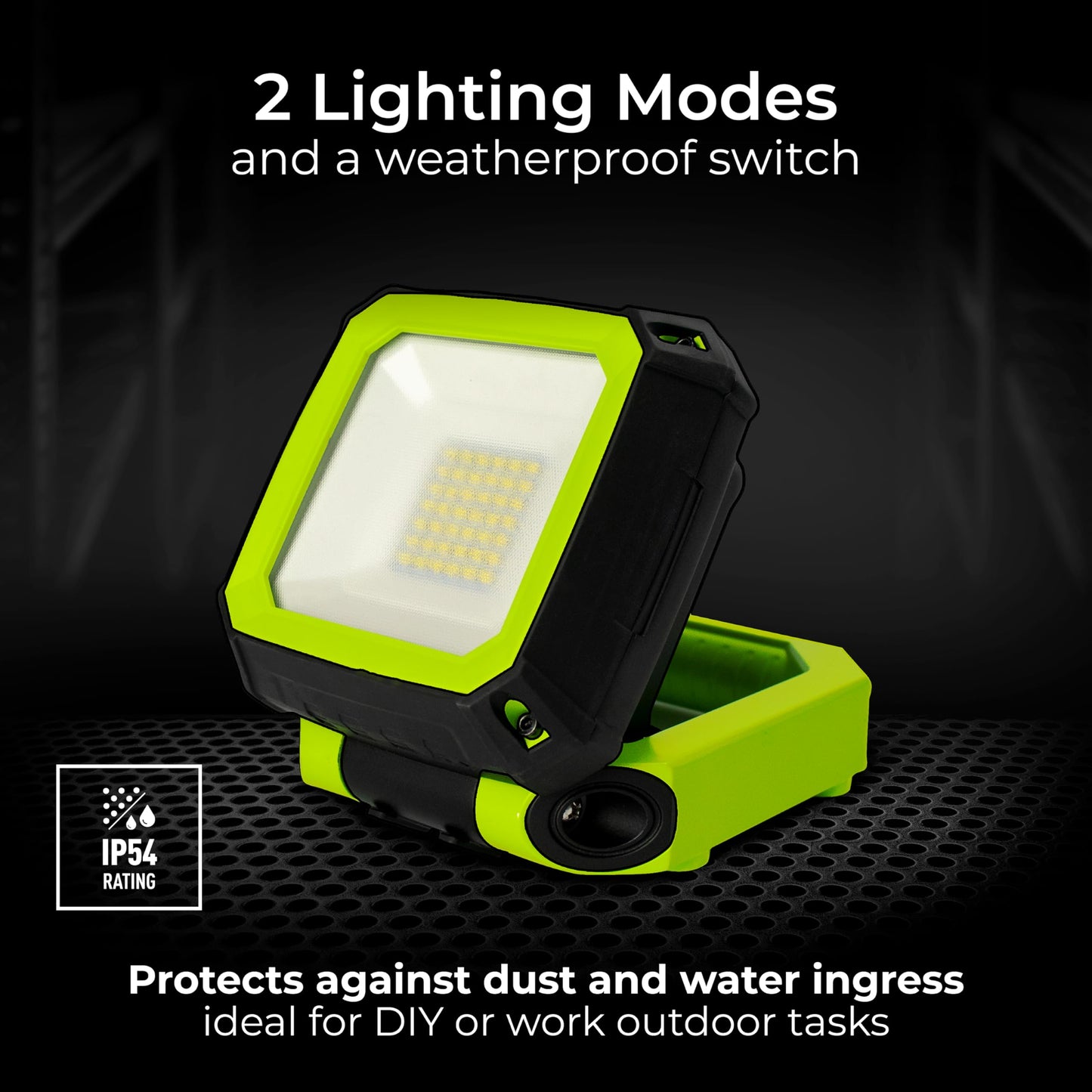 Luceco LED Compact Magnetic Work Light with USB Outlets, 2 Light Modes, Carry Handle and Hook, Inspection Light, Weatherproof, IP54, IK07, 7.5W, 750lm, 6500K, LWR7G65