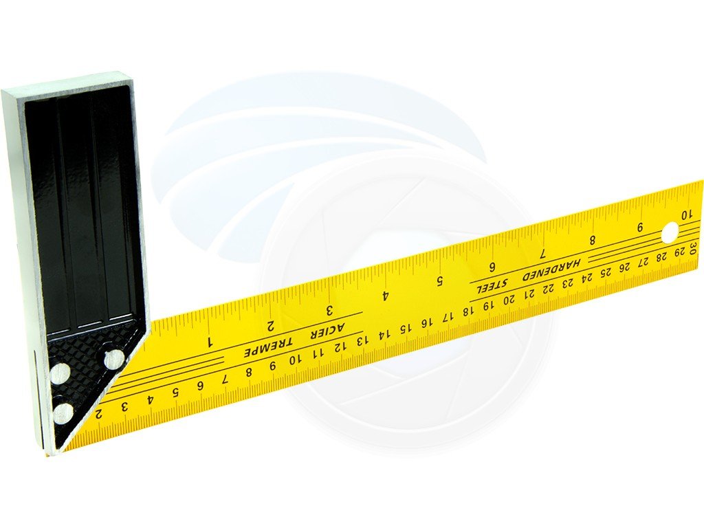 Tolsen Aluminium Right Angle Square Ruler L Shaped Carpenters Set Square Metric & Imperial 12" 300mm