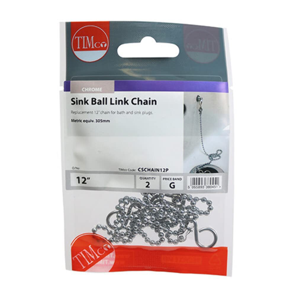 TIMco Sink Ball Link Chains - Chrome 12 TIMpac 2