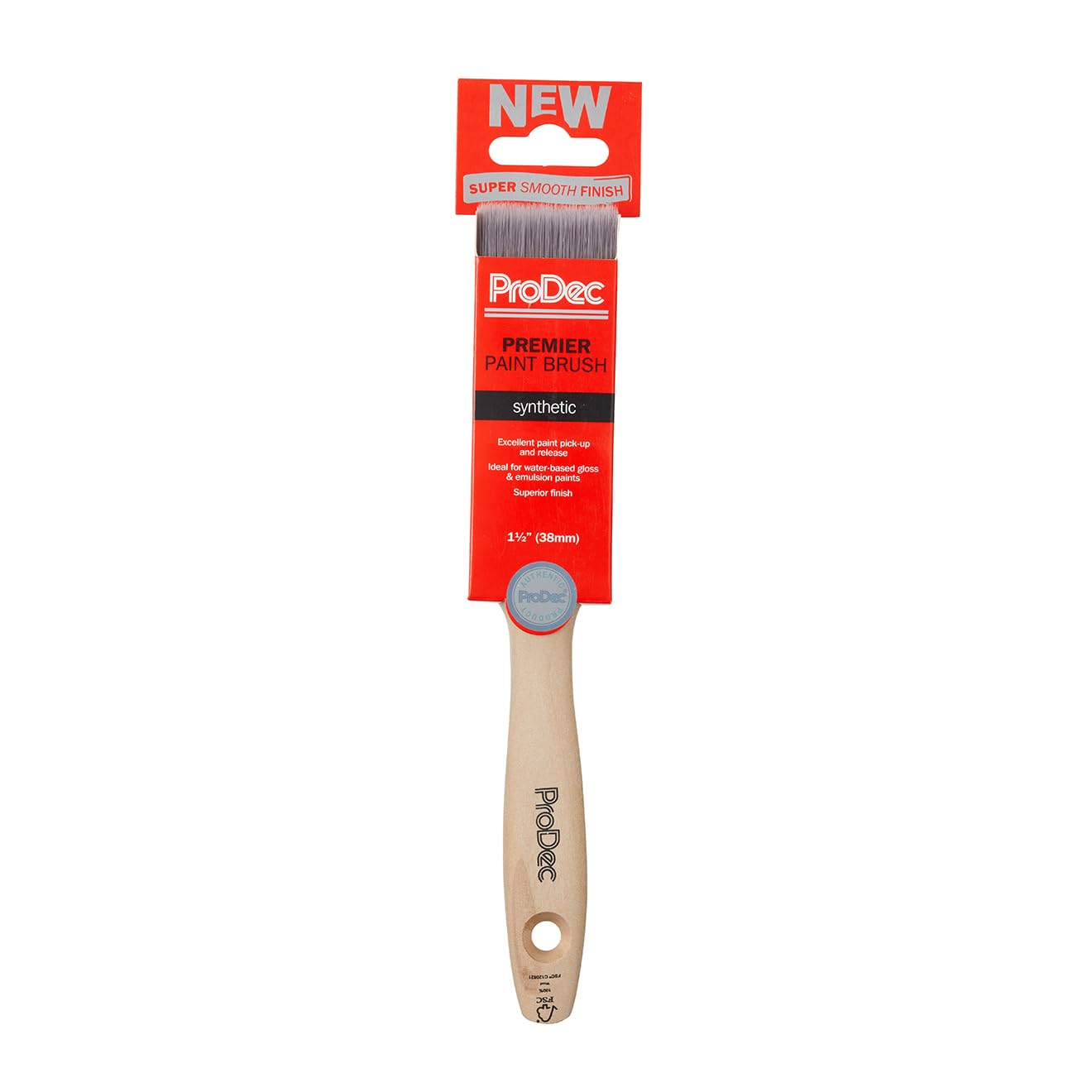 ProDec Premier Trade Professional Synthetic Paint Brush for a Smooth Finish Painting with Emulsion, Gloss and Satin Paints on Walls, Ceilings, Wood and Metal