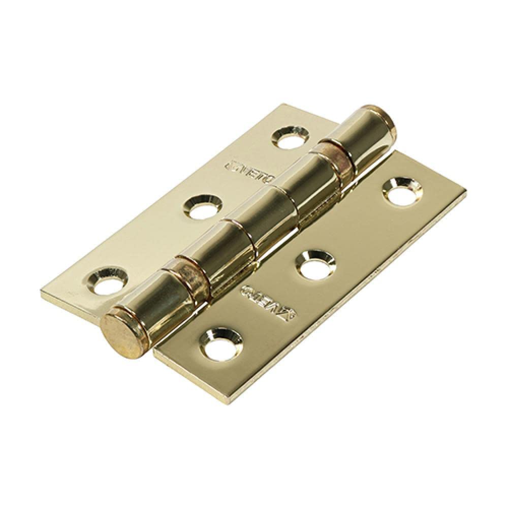 TIMCO 340843 Twin Ball Bearing Hinges Steel Electro Brass - 76 x 51, Black