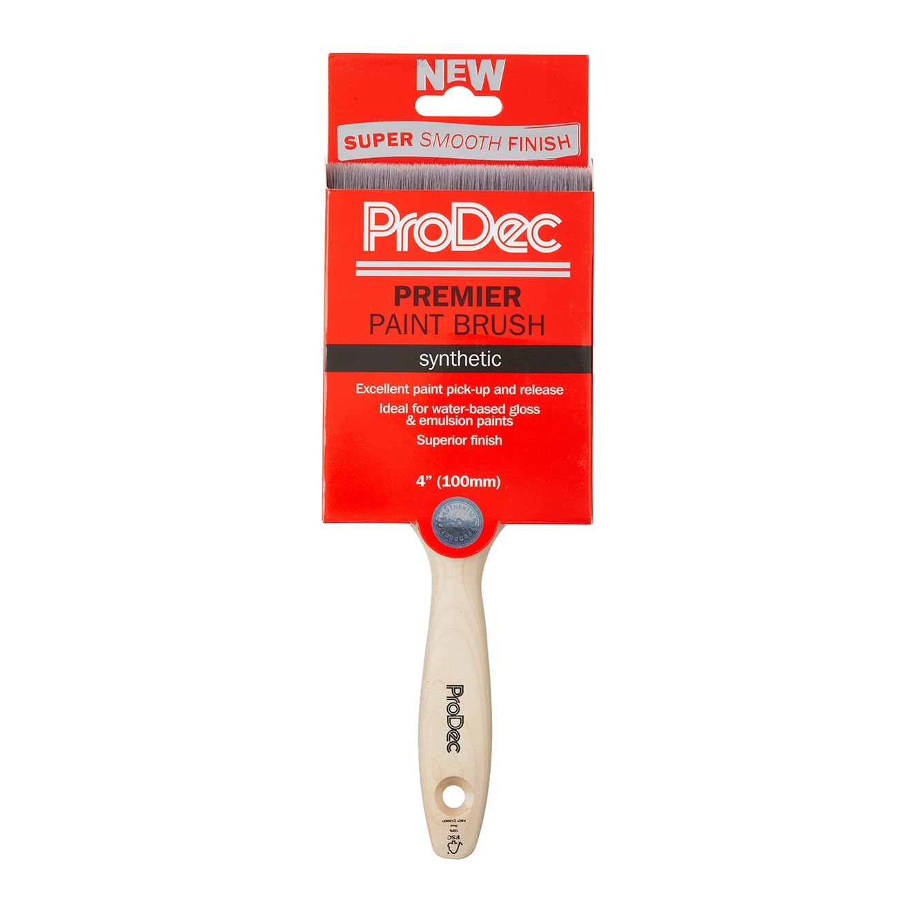 ProDec Premier Trade Professional Synthetic Paint Brush for a Smooth Finish Painting with Emulsion, Gloss and Satin Paints on Walls, Ceilings, Wood and Metal