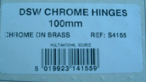 1 pair of 100mm (4") DSW bright chrome door butt hinges