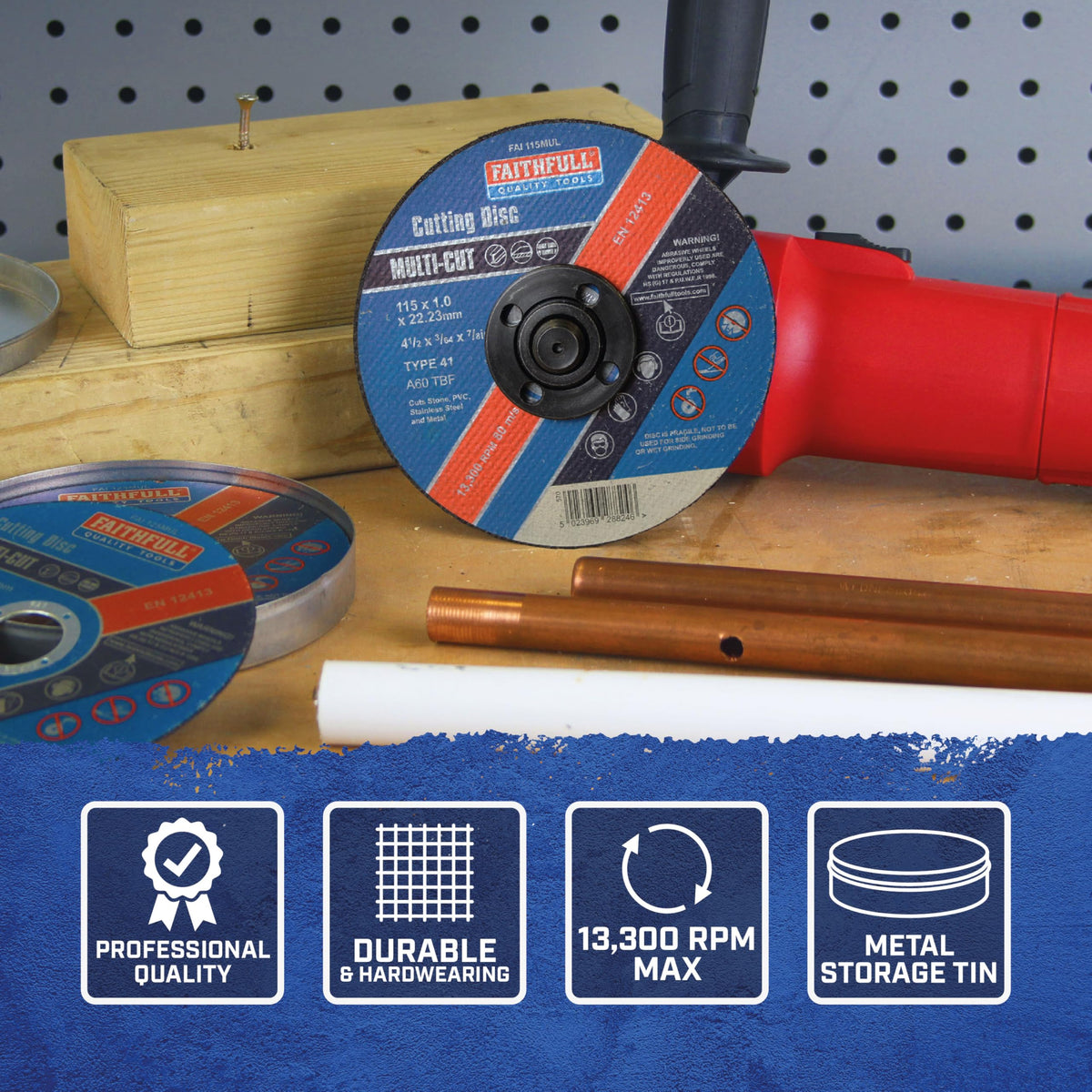 Faithfull Multi-Cut Thin Cut Off Wheel (Pack of 10)