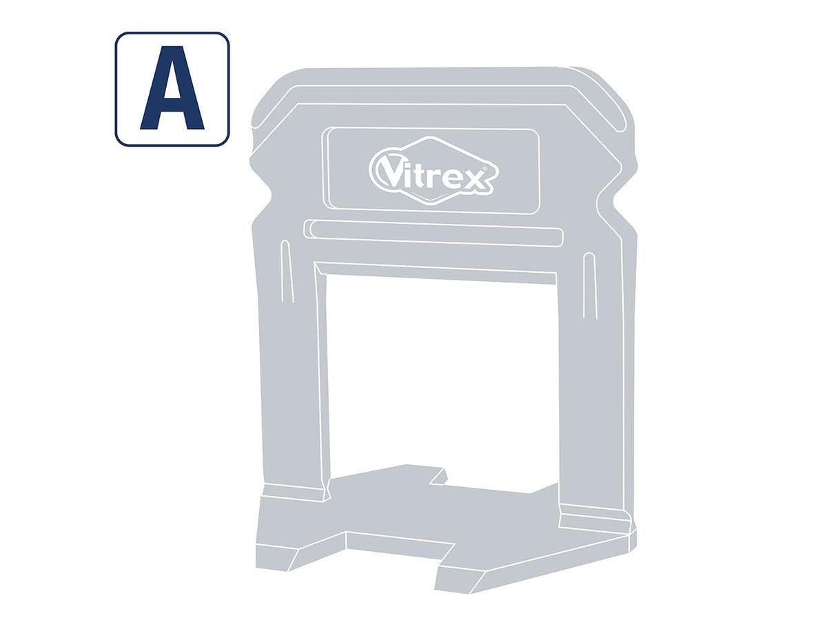 Vitrex LASHXL Levelling System is a Two-Part System of a Clip (Part A) and Wedge (Part B) That eliminates Uneven Tiles Using The LASH System Level, Align, Space and Hold