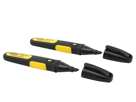 Stanley 0-47-314 FatMax Chisel Tip Marker (Pack of 2) - Black
