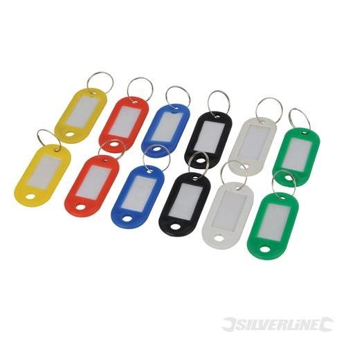 2 X Assorted Coloured Key ID Tags Pack of 12