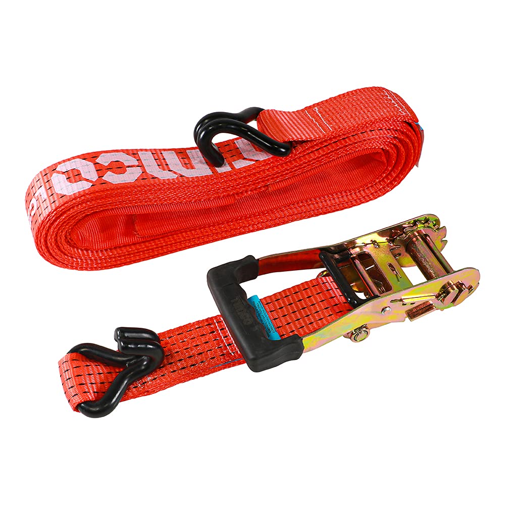 TIMCO Ratchet Strap - J Hook - Heavy Duty - 10m x 50mm - Red