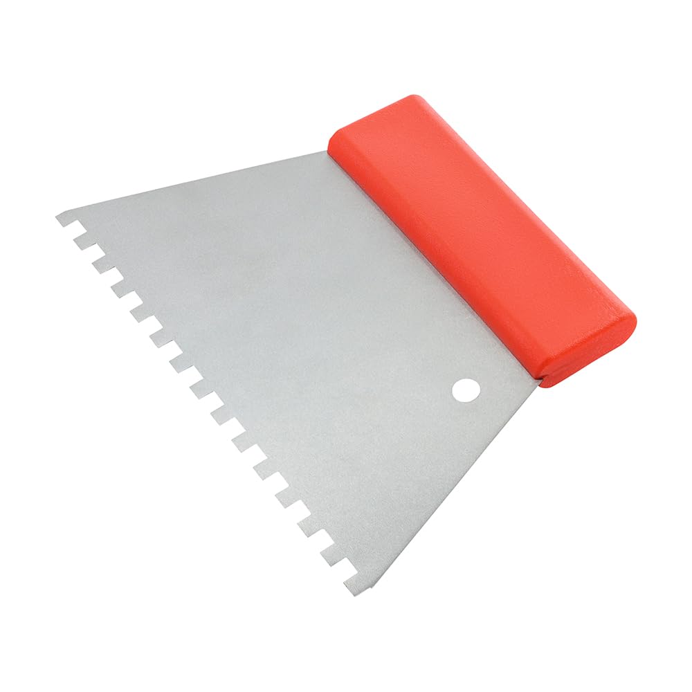 TIMCO - Tile Adhesive Comb (6mm Square Notch, Stainless Steel Blade, Wood Handle)