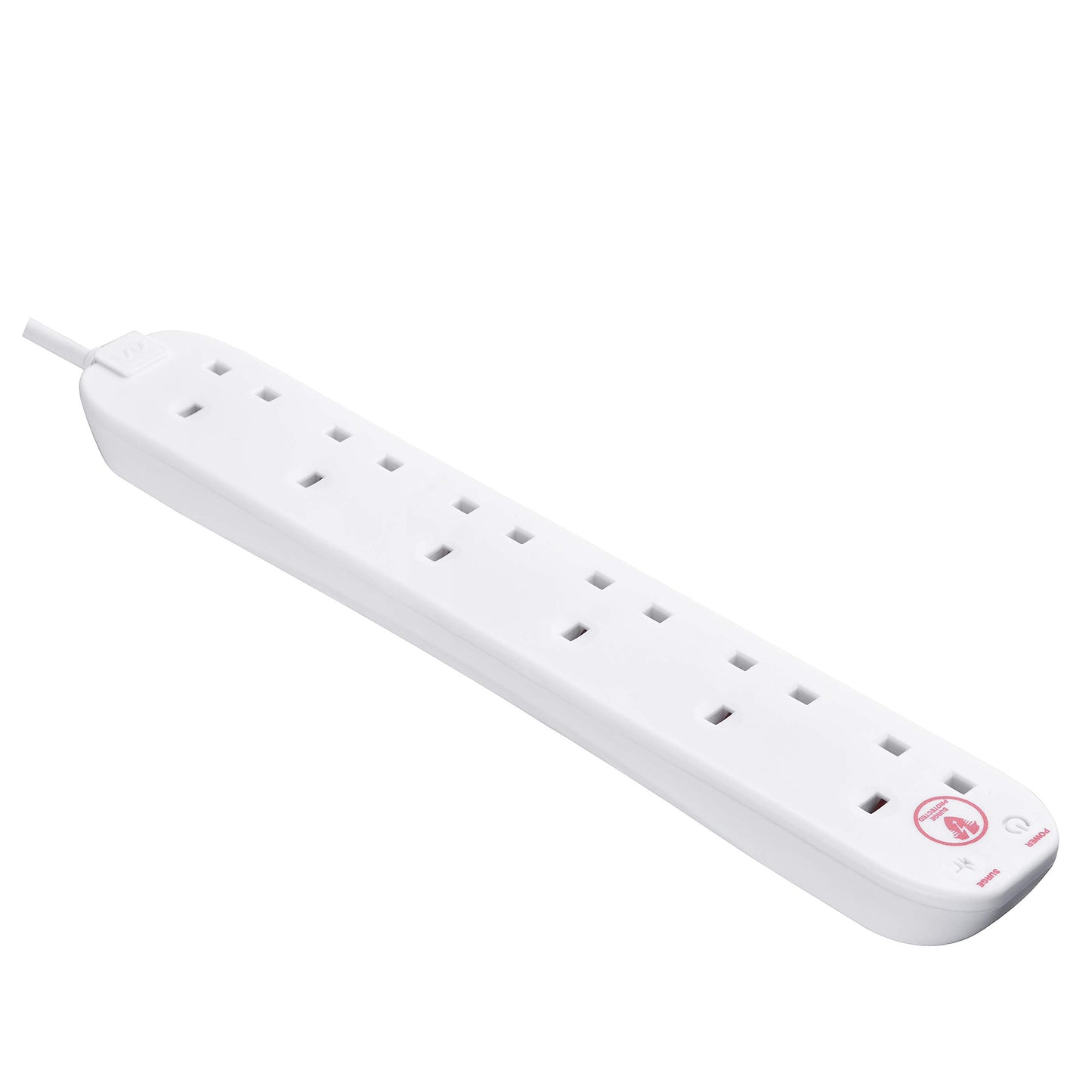 Masterplug Srgtow10110 10-Gang Power Tower Surge Protected Socket with 1 m Extension Lead in White