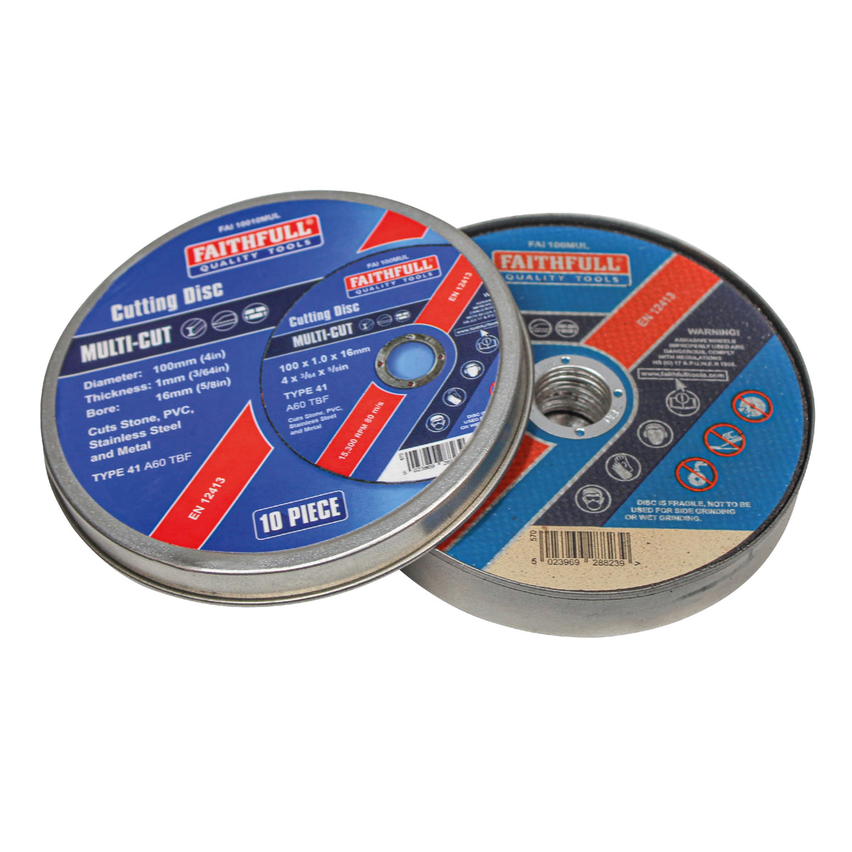 Faithfull Multi-Cut Thin Cut Off Wheel (Pack of 10)