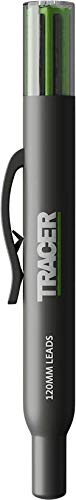TRACER Deep Hole Construction Pencil with TRACER Site Holster (120mm, Extendable 2B Construction Pencil with Inbuilt Sharpener)