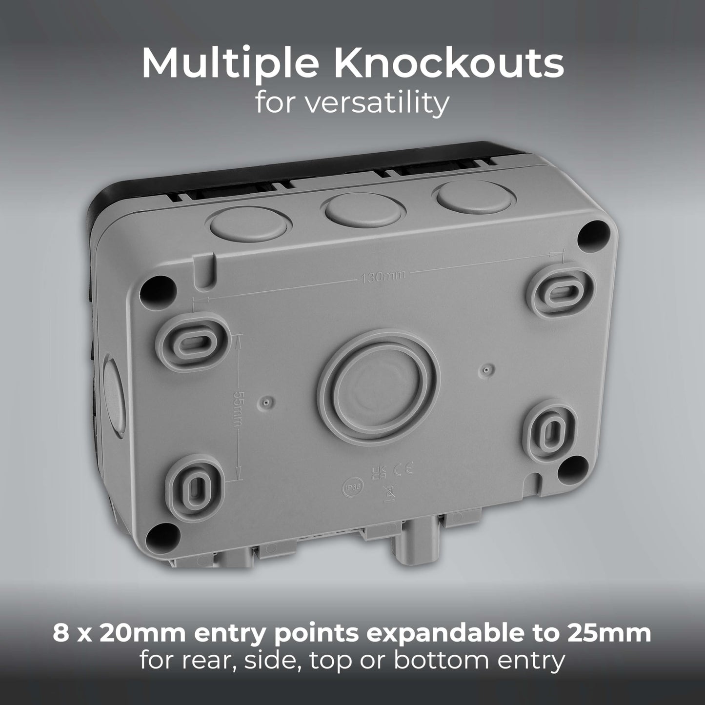 BG Smart! Weatherproof Outdoor Switched Double Socket Polycarbonate (PC)