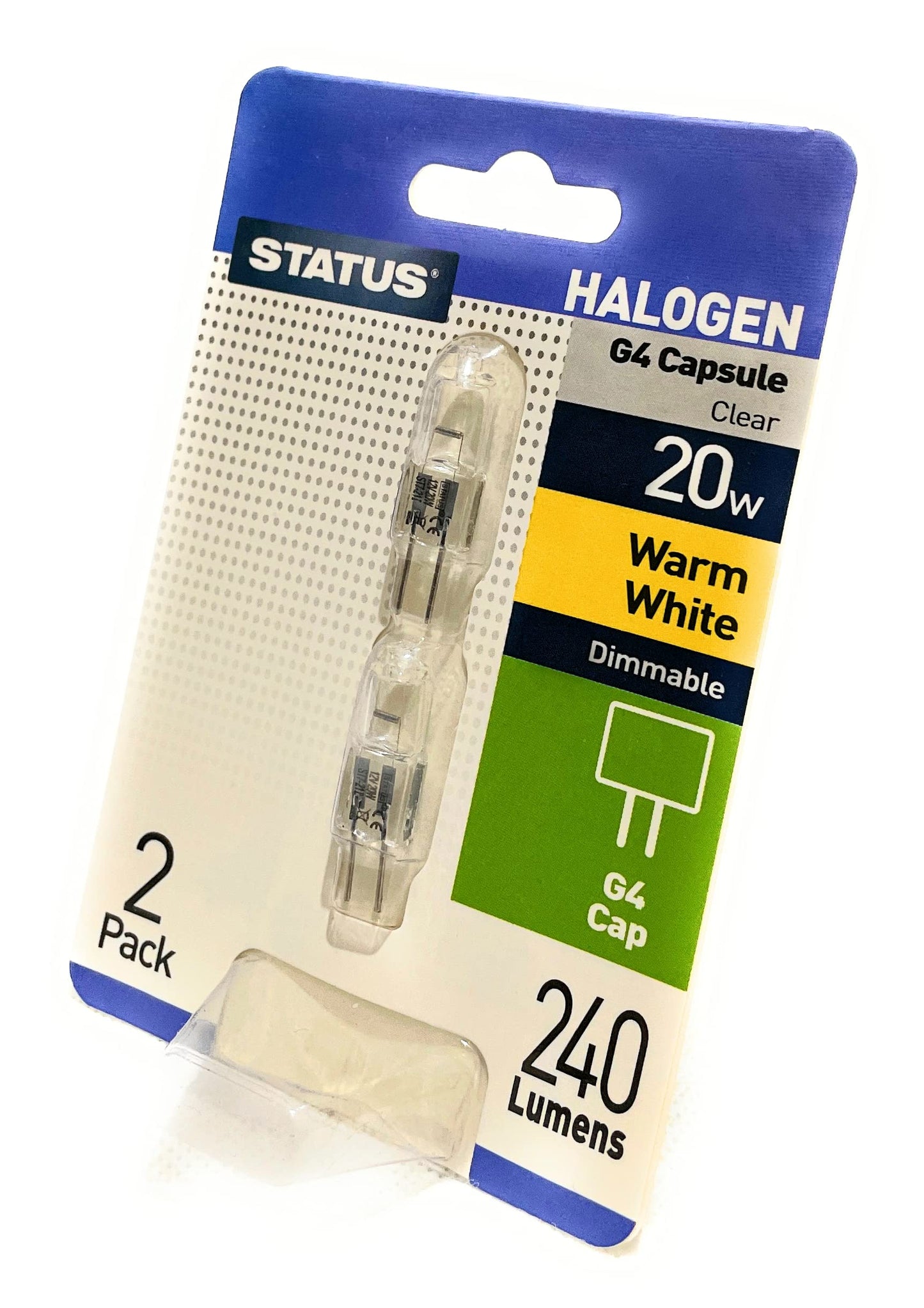 Status G420SHC212 G4 Cap Halogen Capsule Bulb with UV Stop, Clear