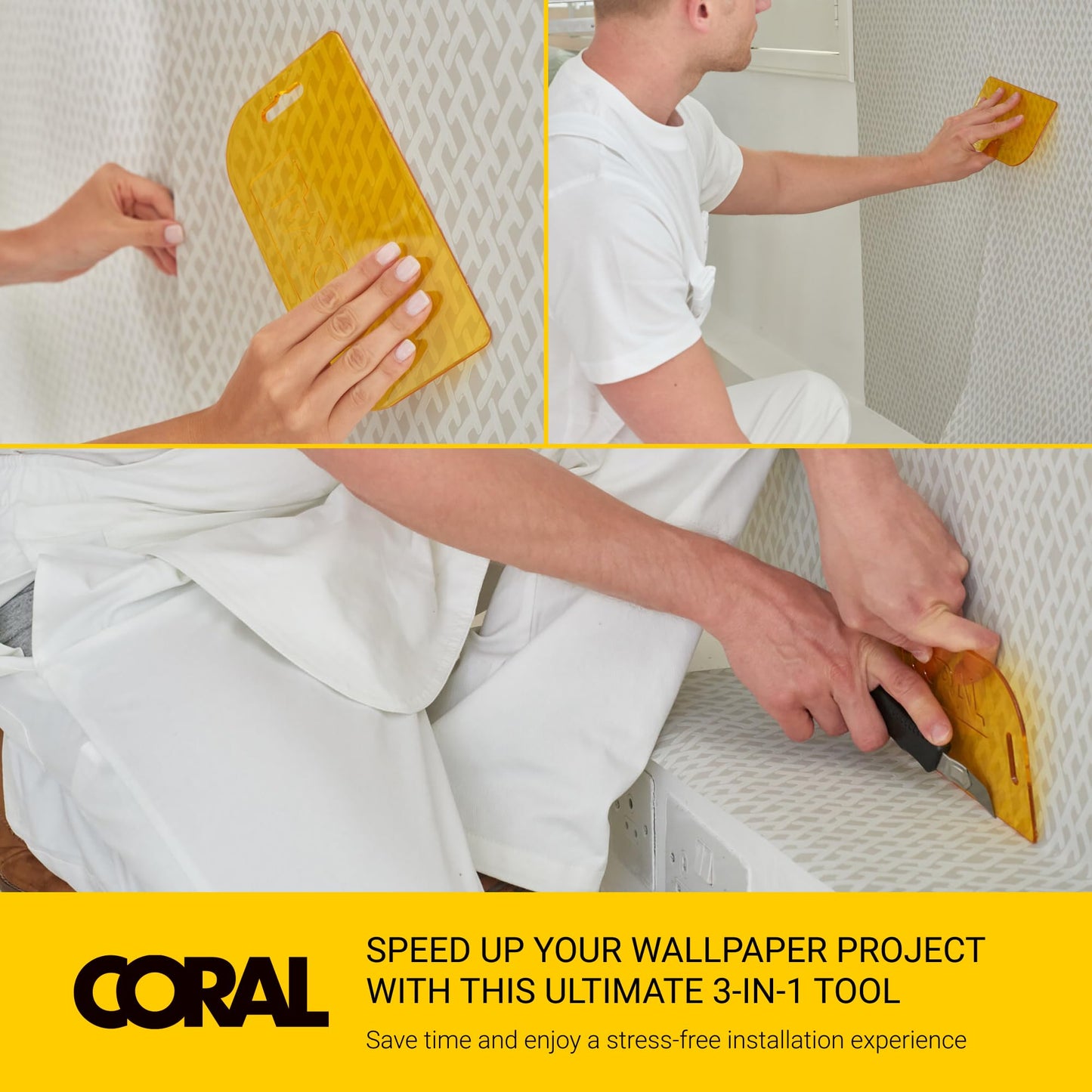 Coral Wallpaper Spatula 3 in 1 Tool