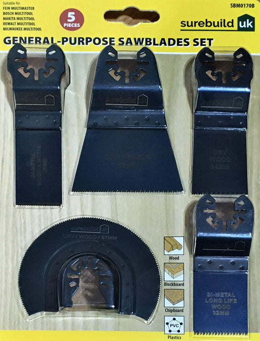 Surebuild Multitool Blade Set 5pc