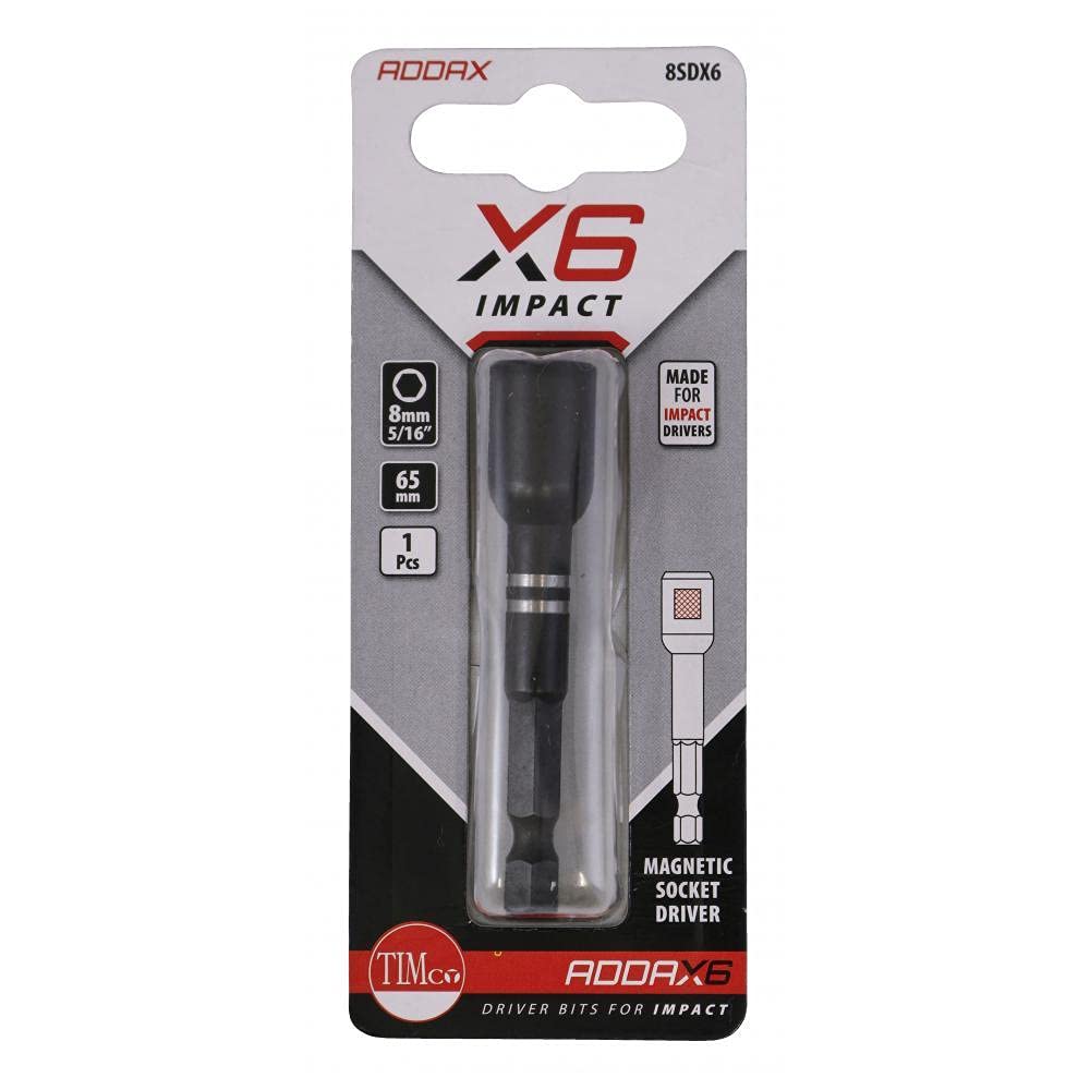 TIMCO X6 Impact Magnetic Socket Driver - 8mm x 65mm