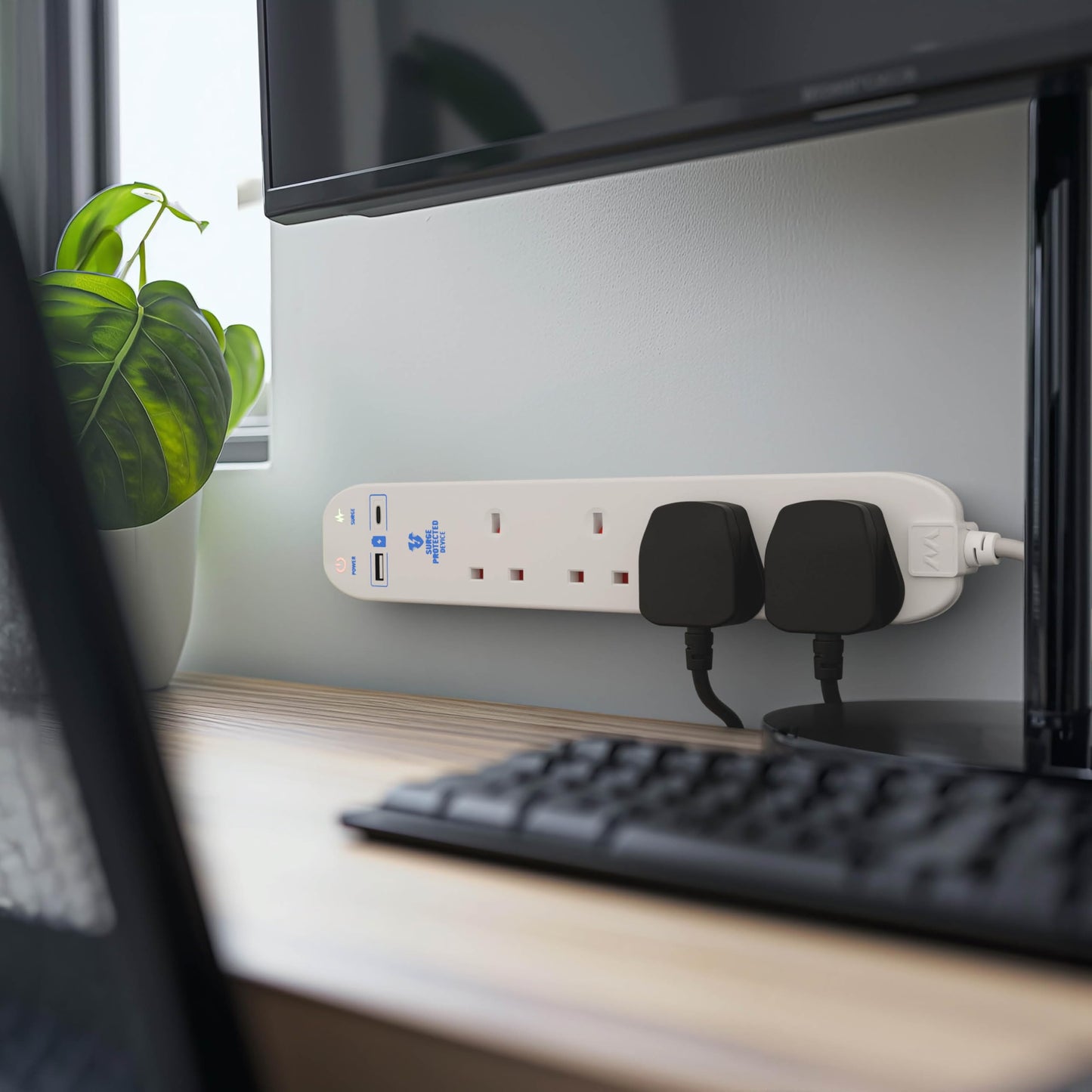 Masterplug Surge Protected extension cord with 2 x USB Sockets