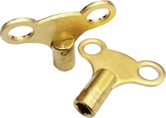 Handyfix Radiator Bleed Key- Radiator Valve Clock Key for Bleeding and Air Vent-Solid Brass- Pack of 2