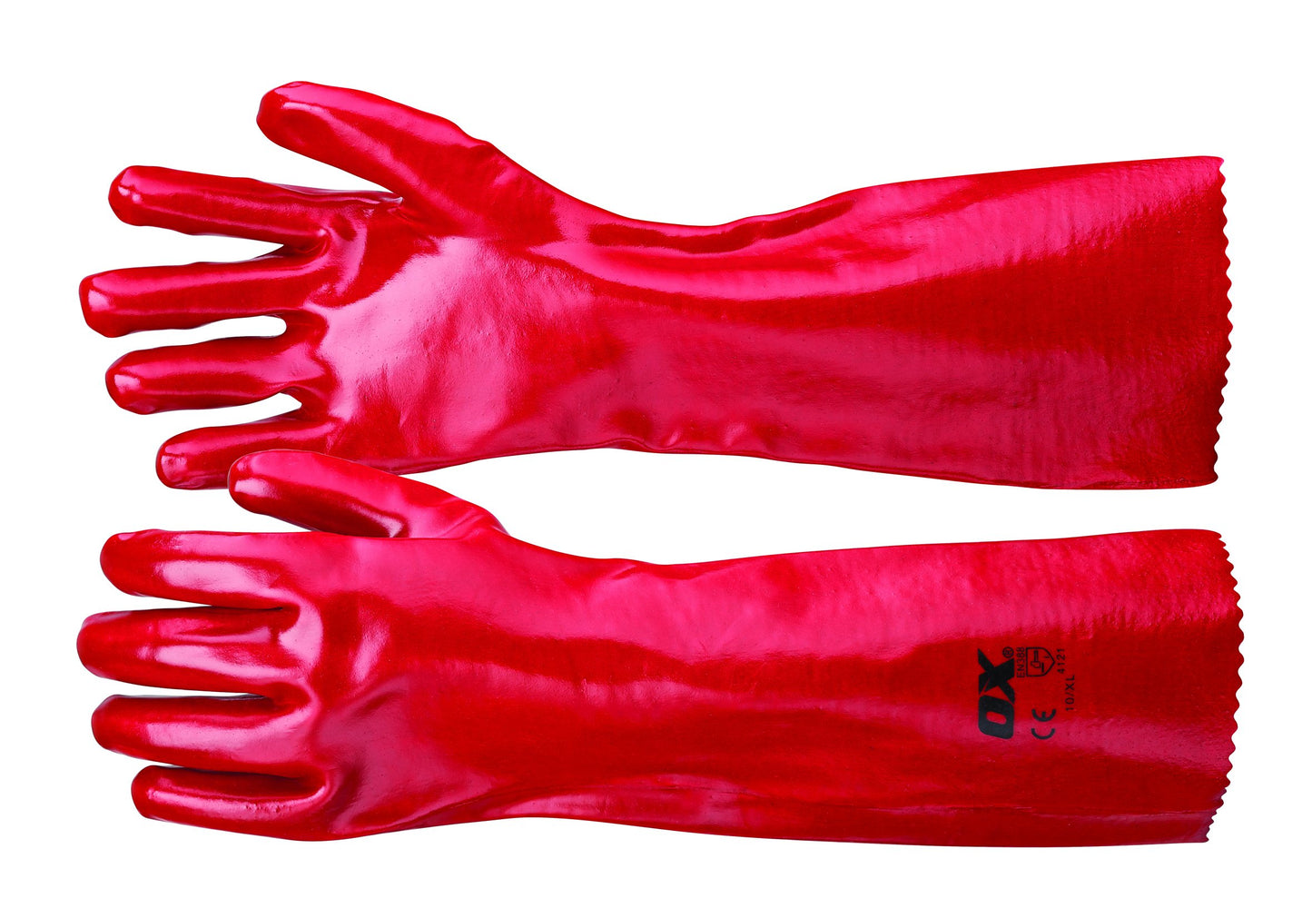 OX Red PVC Gauntlets - Size 10 (XL)