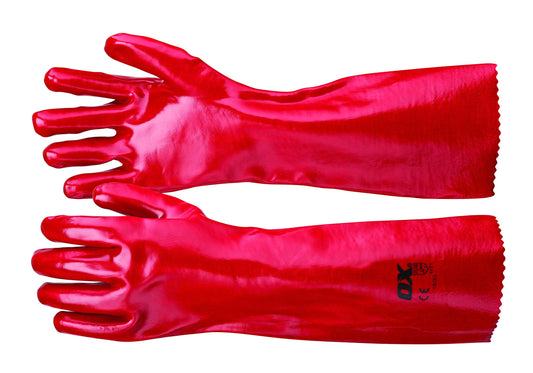 OX Red PVC Gauntlets - Size 10 (XL)
