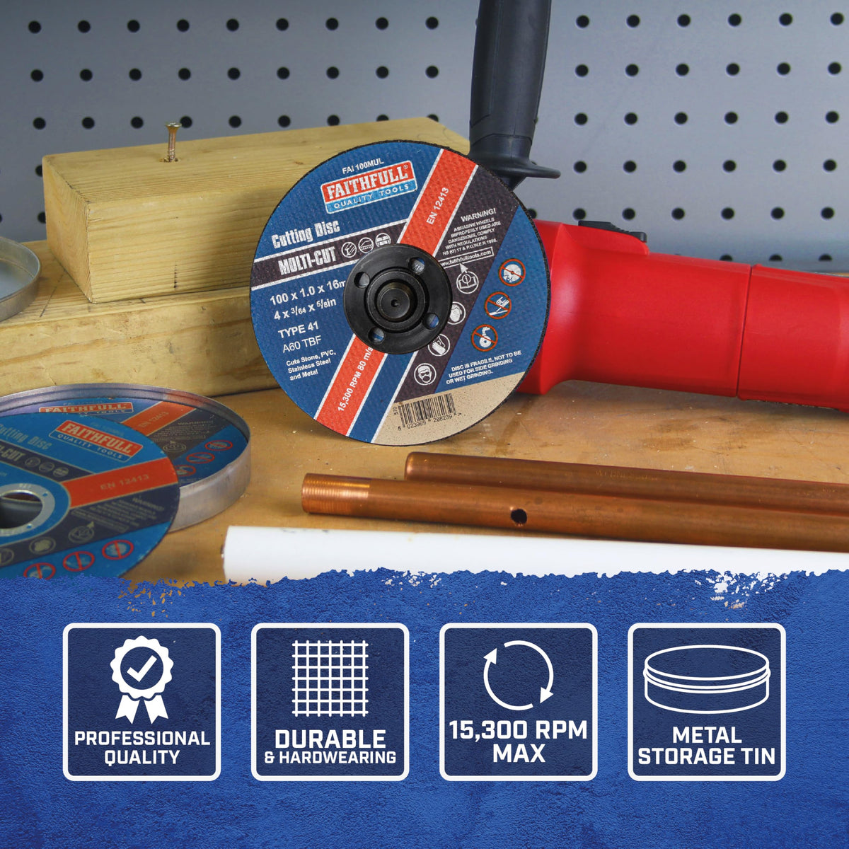 Faithfull Multi-Cut Thin Cut Off Wheel (Pack of 10)