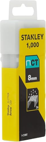 Stanley 8mm Flat Narrow Crown Staples (1000 Pieces)