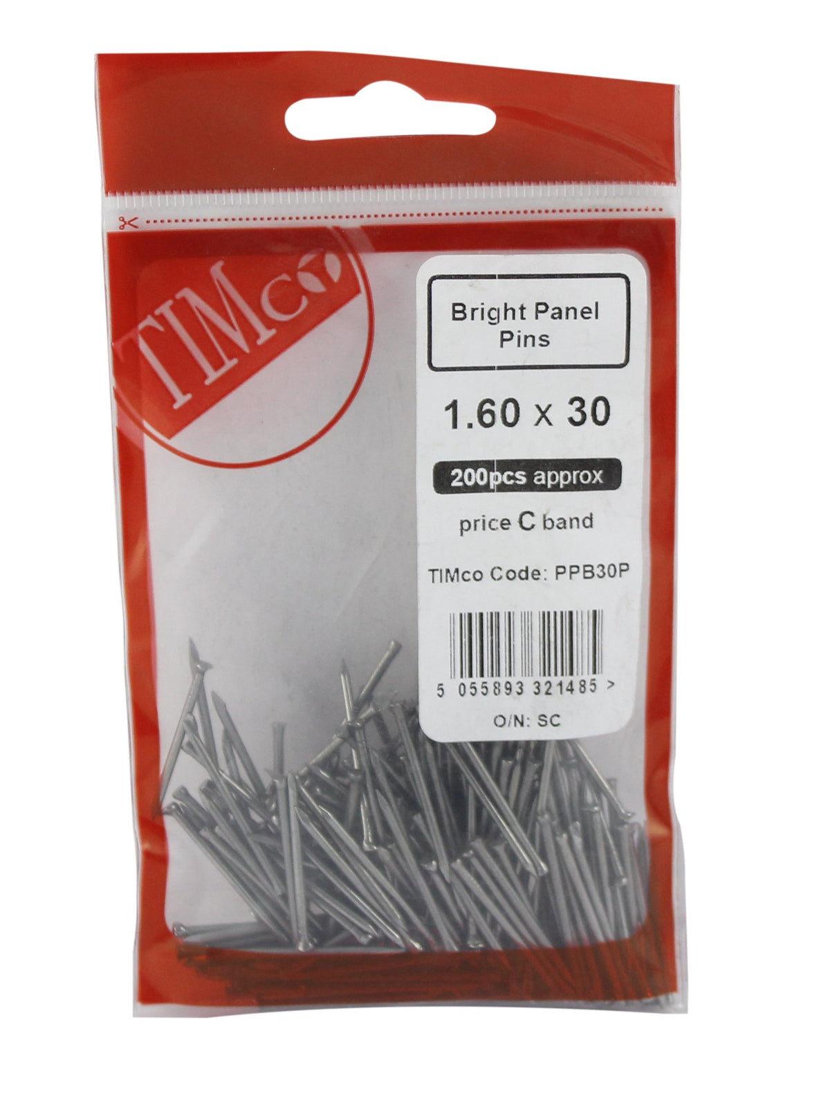 TIMCO Bright Panel Pins - 30 x 1.60 - Bag of 200