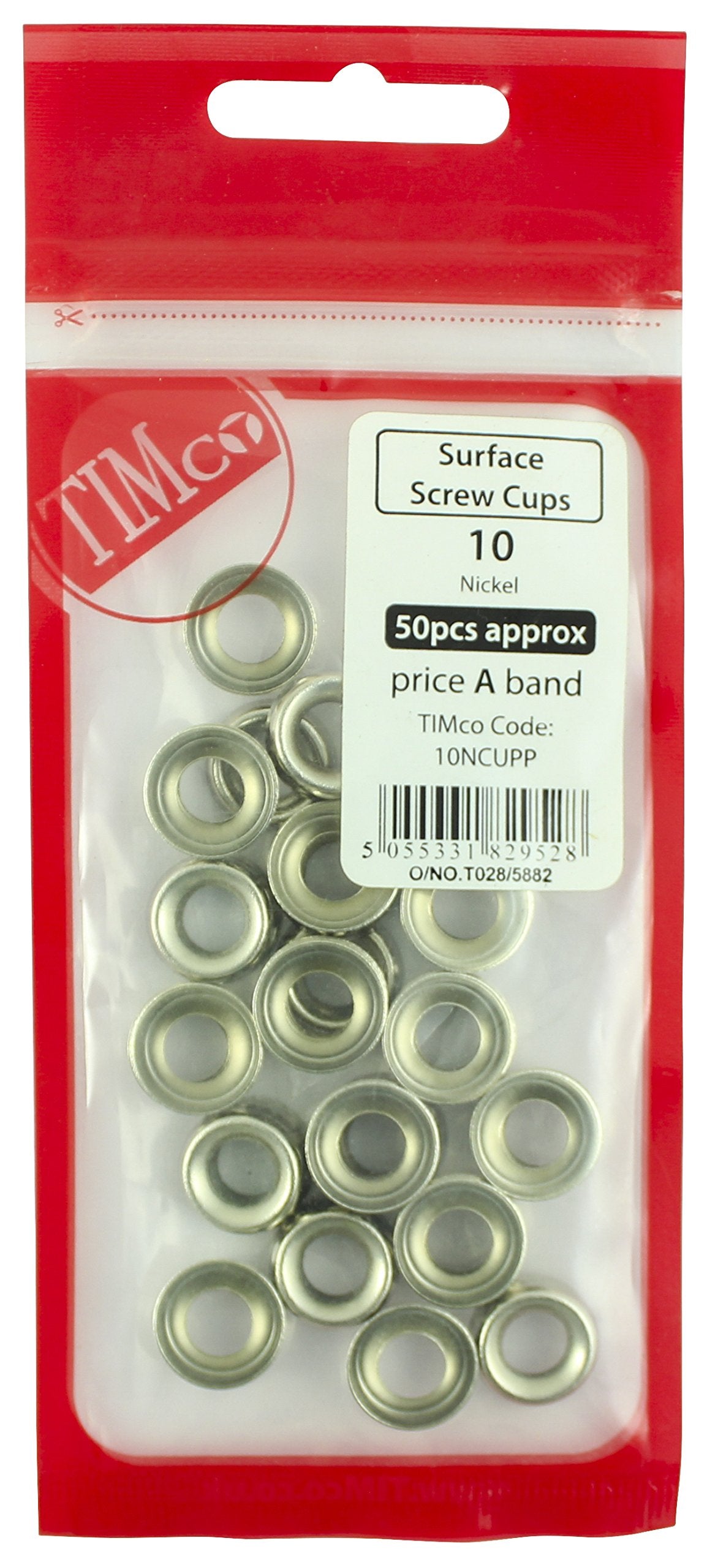 TIMCO Screw Cups Nickel - To fit 6 Gauge Screws