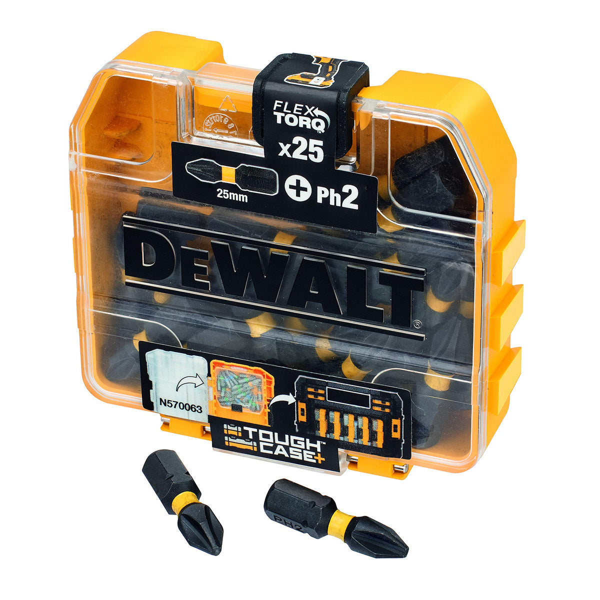 Dewalt DT70556T-QZ DT70556T-QZ-Juego de PZ2 25mm, Yellow/Black