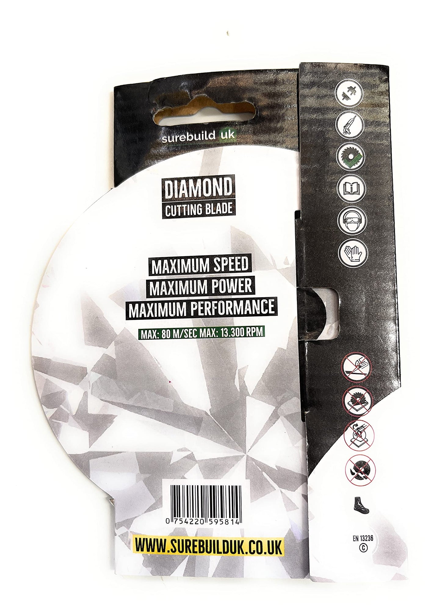 Surebuild 115mm Diamond Cutting Disc Hard Tile,Porcelain Granite, Marble and Quartz