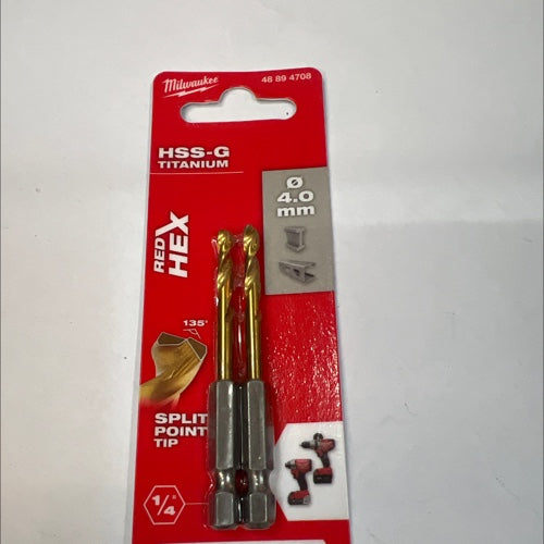Milwaukee impact Metal drill bit 4.0mm 2 pack