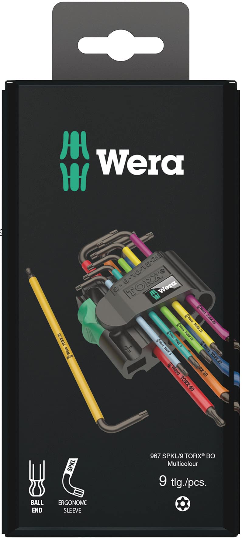 Wera 05073593001 950 SPKL/9 SM N Multicolour Allen Key Set