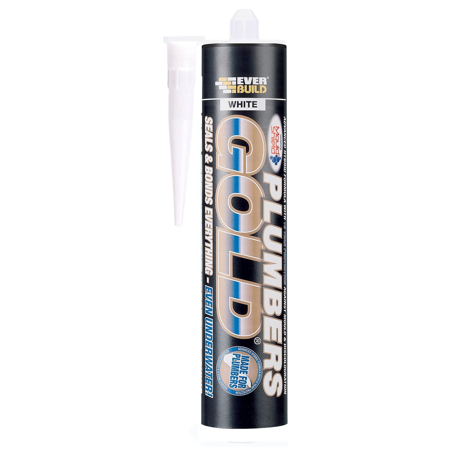 Everbuild Plumbers Gold Sealant and Adhesive with Mould Shield, White, 290 ml