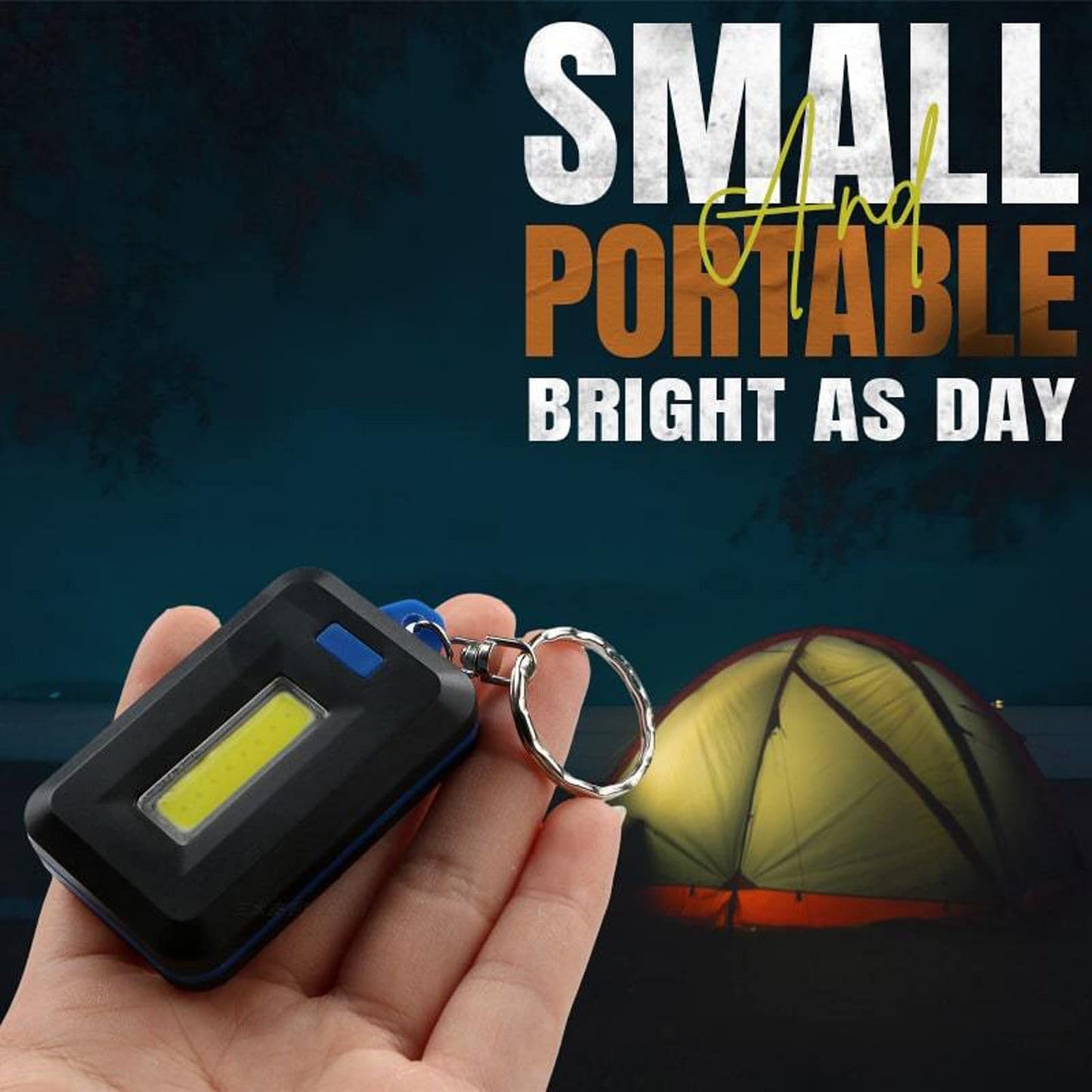 PanStro Portable Mini COB LED Keychain Flashlight Outdoor Camping Climbing Light Lamp Bag Pendant LED Keyrings Key Rings Torch Flashlight For Kids Women Girls (Red)