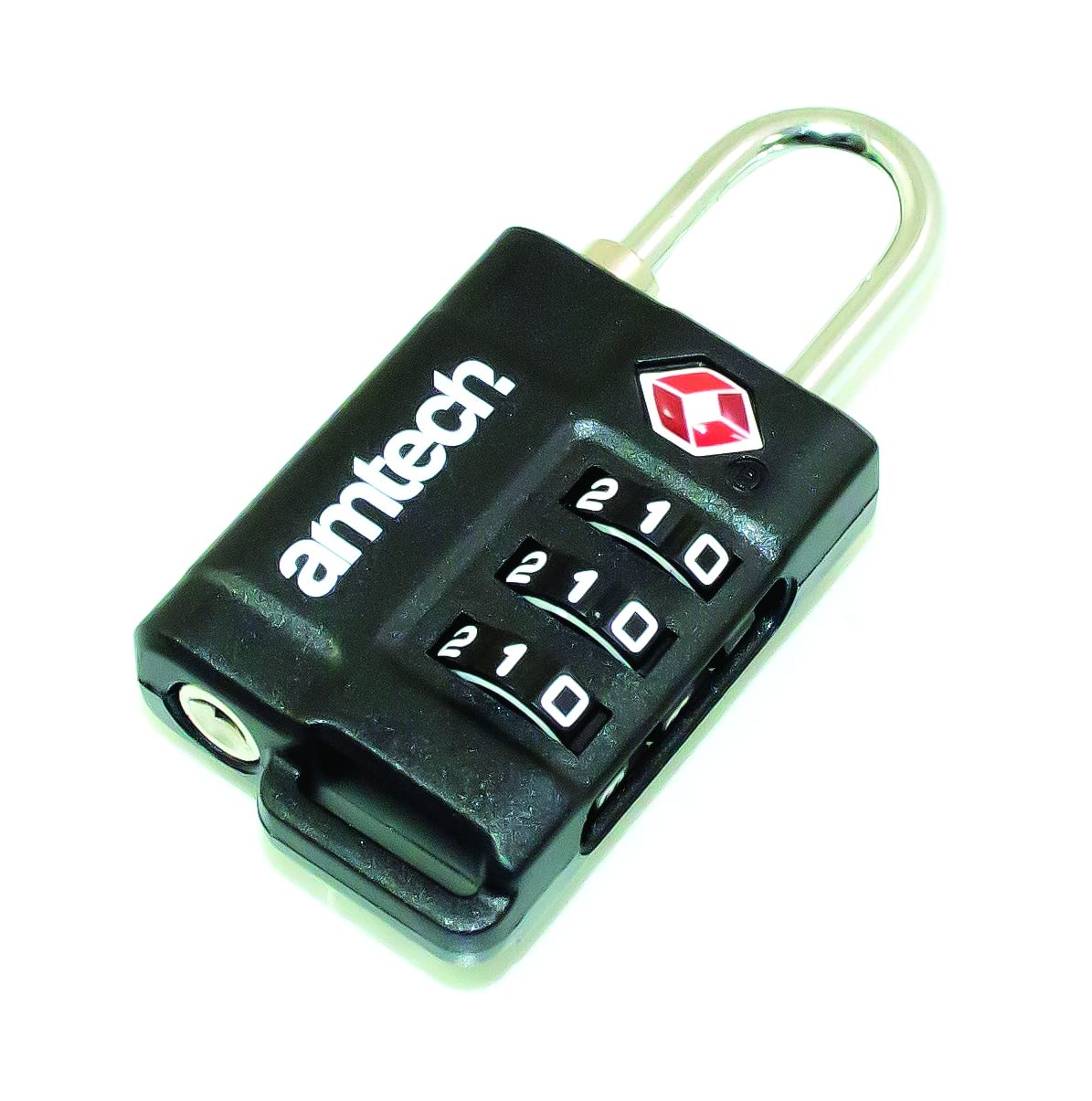 Amtech T1130 TSA-Approved Combination Travel Padlock, 3 Digit Combination Suitcase Lock, Travel Luggage Lock for Suitcases, Travel Bags, Backpacks, Lockers, Gym, Bike Locks, (Black)