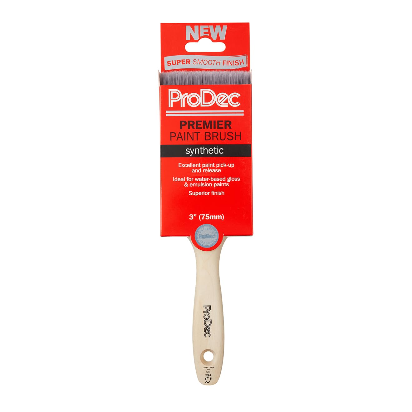 ProDec Premier Trade Professional Synthetic Paint Brush for a Smooth Finish Painting with Emulsion, Gloss and Satin Paints on Walls, Ceilings, Wood and Metal