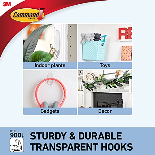 Command Clear Medium Hooks with Clear Strips