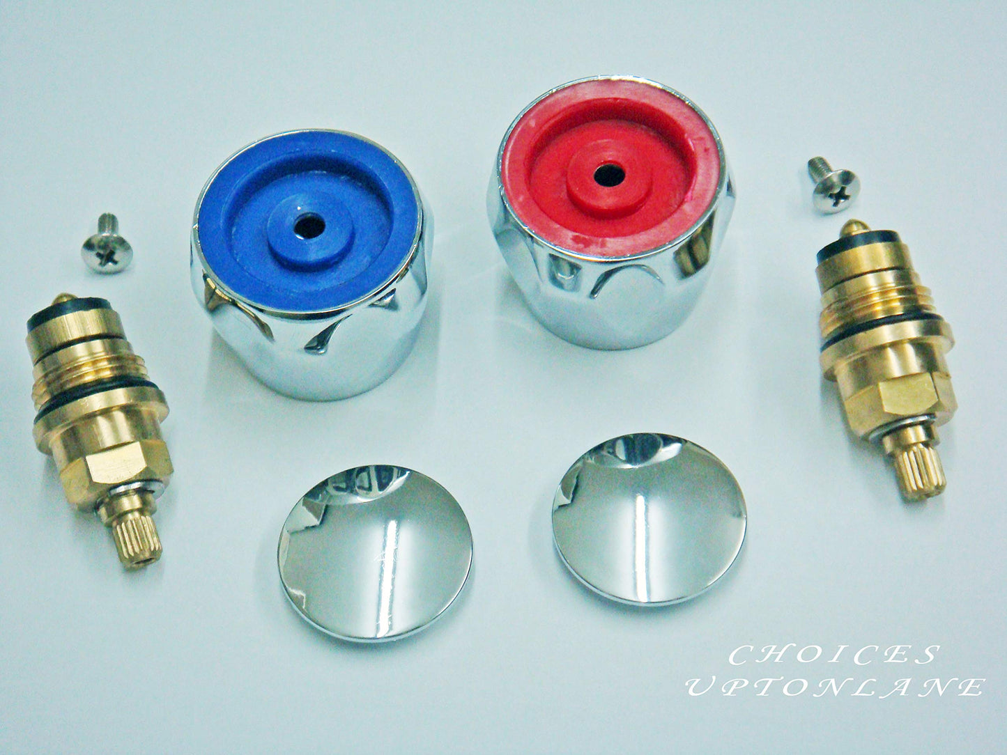 Replacement HOT & Cold TAP TOP Head Covers Chrome Plated 1/2" for Basin/Bath & Kitchen Sink TAPS